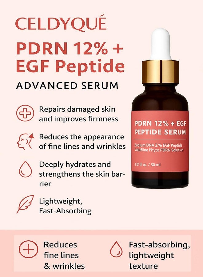 CELDYQUE Salmon DNA PDRN 120,000 ppm EGF Peptide Microneedling Serum w/Volufiline, Phyto PDRN 12%, Growth Factor - Anti-Aging Face Serum with Niacinamide, Hyaluronic Acid 1 Fl Oz Korean Skincare - Image 5